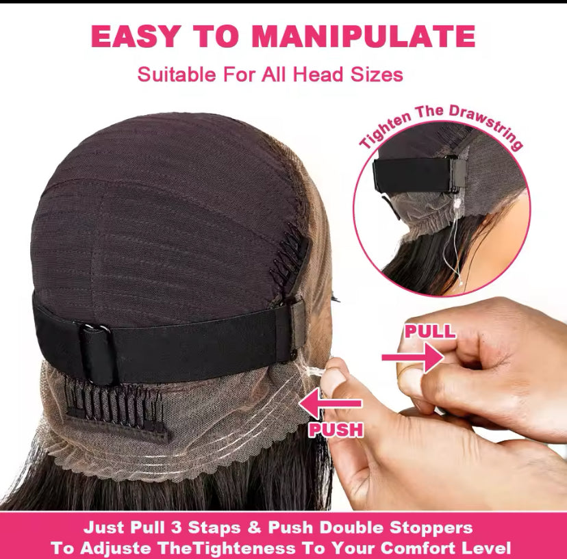 360 cover  pre-cut full Lace glue less Brazilian hair wig