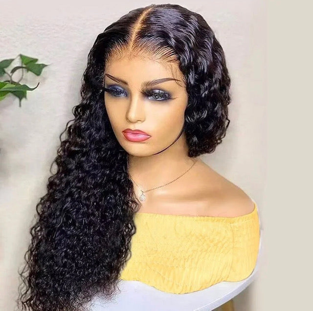 13 x 4 Normal uncut Lace Closure deep wave Brazilian hair Wig