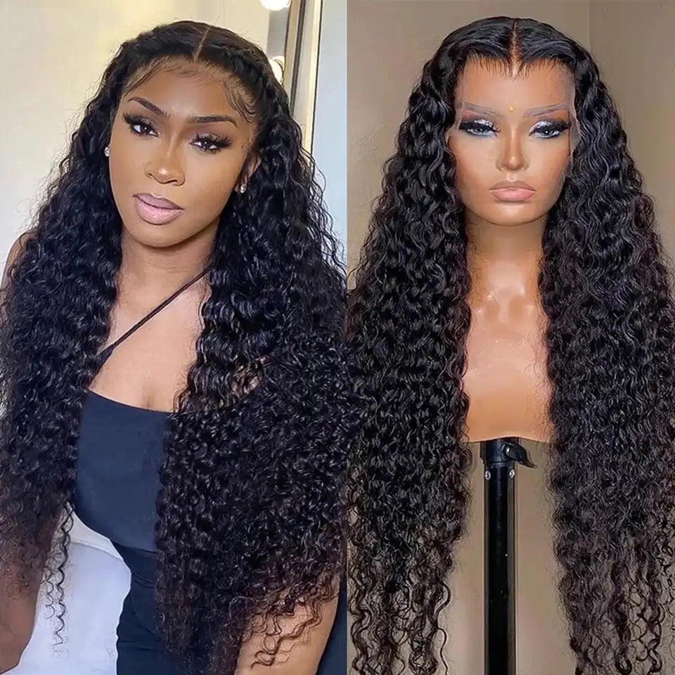 13 x 4 Normal uncut Lace Closure deep wave Brazilian hair Wig
