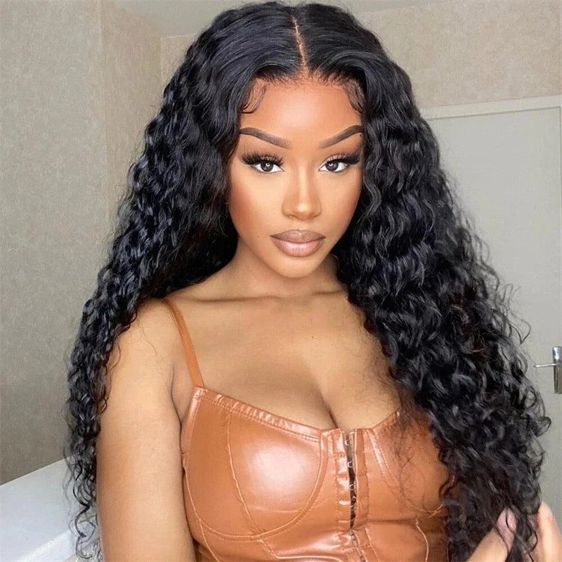 13 x 4 Normal uncut Lace Closure deep wave Brazilian hair Wig