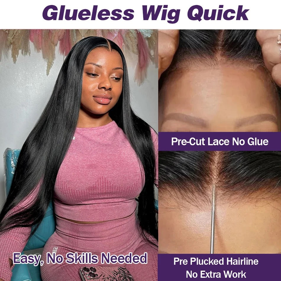 13 x4 Pre-Cut HD  Lace closure glueless, wear and go Brazilian hair wig