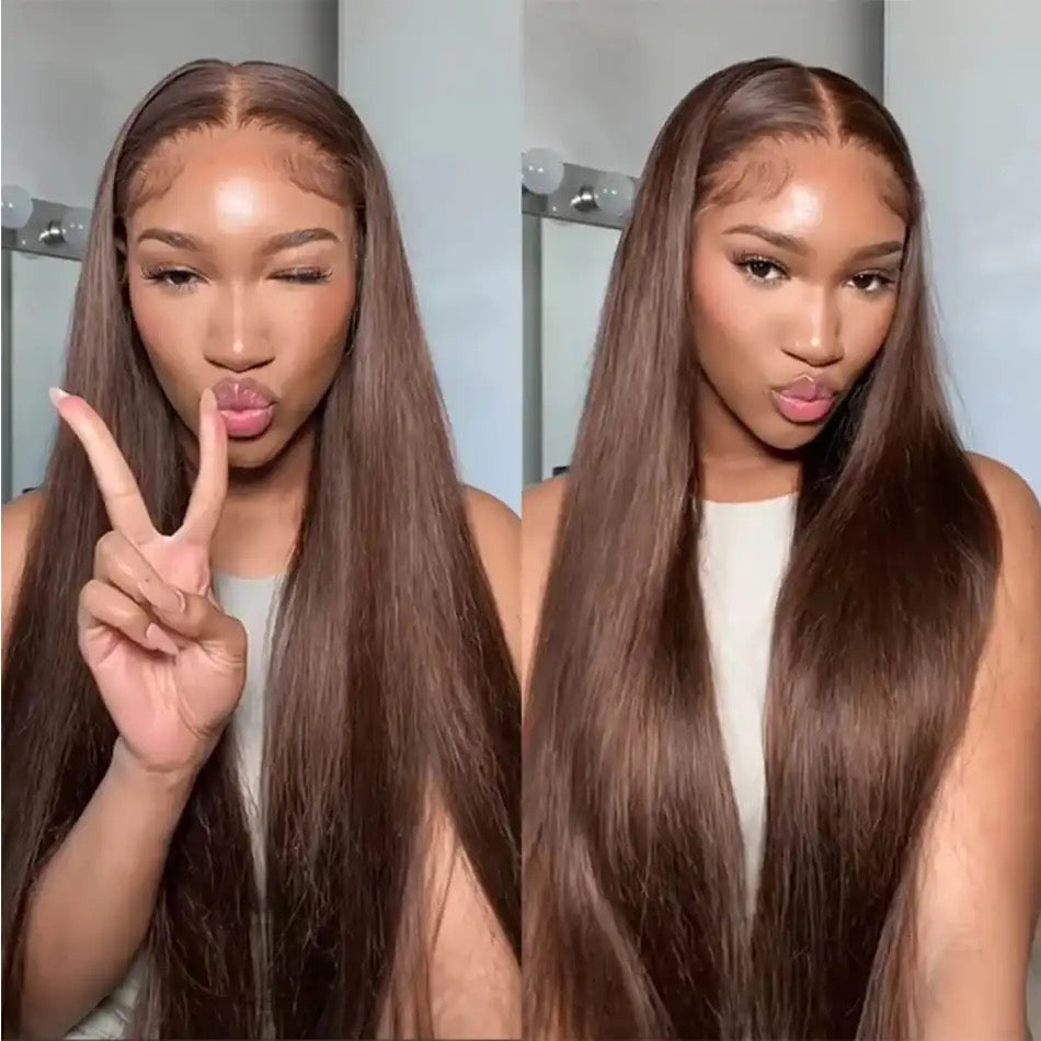 13 x4 Lace Frontal Chocolate Brown Brazilian Hair Wig