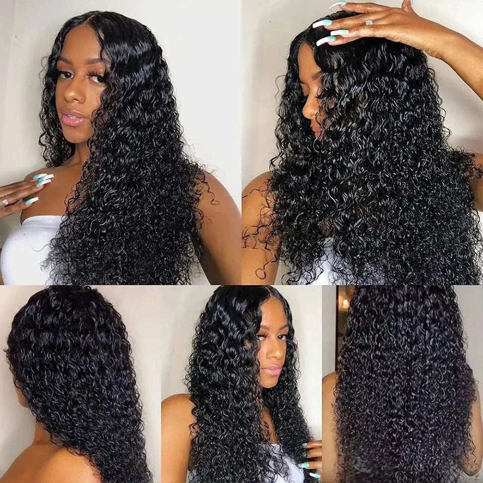 13x 4/ 5x 5 Transparent pre cut lace glueless ,water wave Brazilian hair Wig