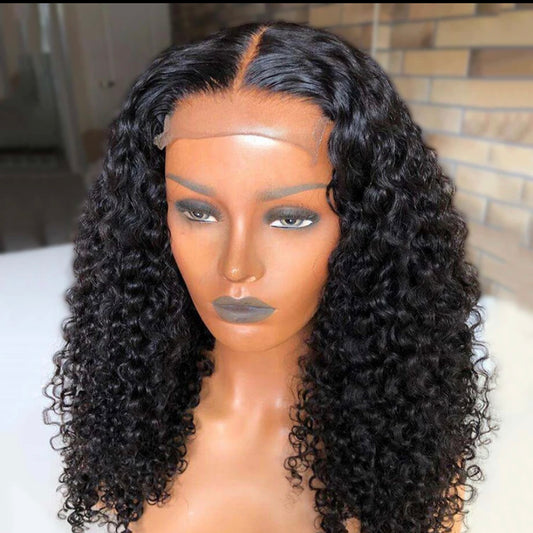 4x 4 lace closure deep wave Brazilian hair wig 14 “