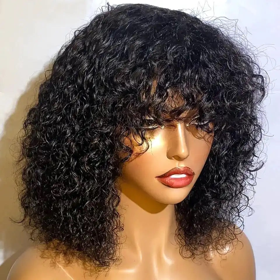 3x1 Fringe  Deep wave, Brazilian Hair Wig