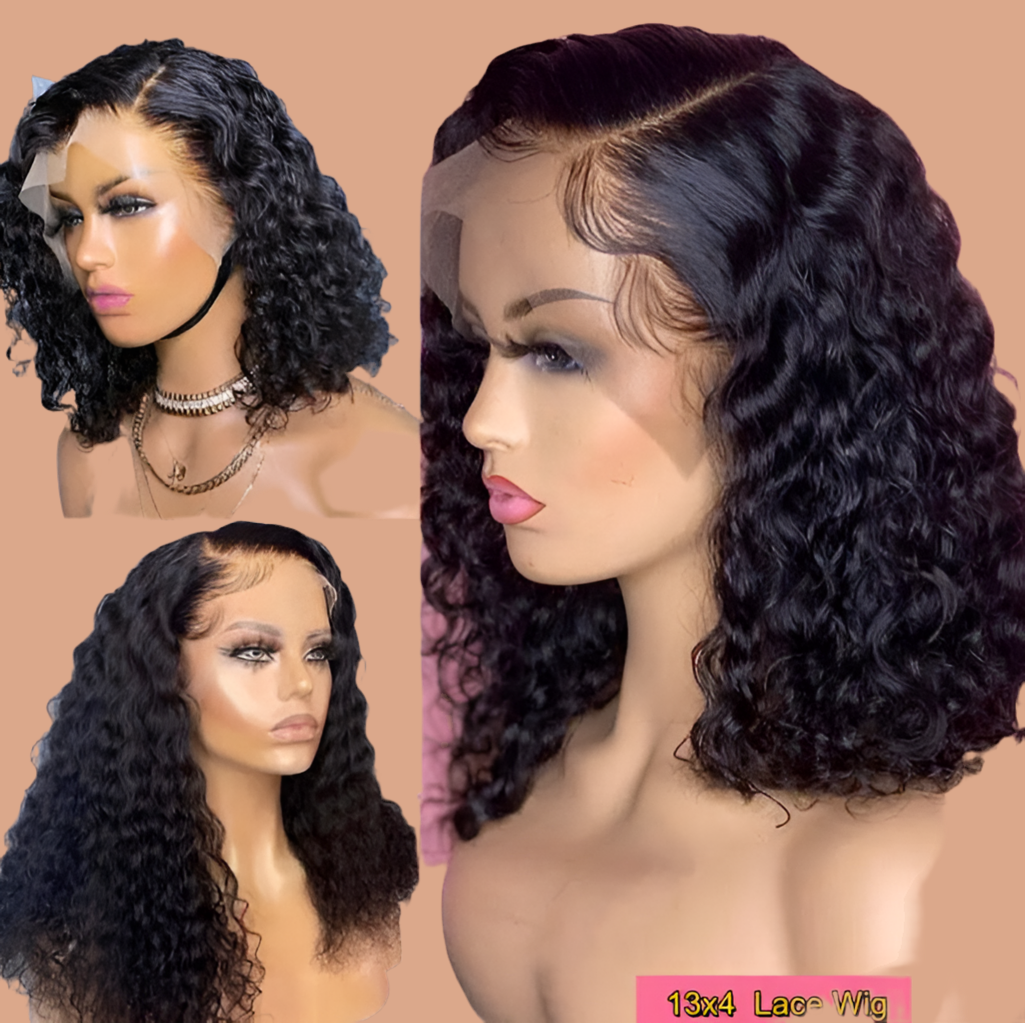 13 x4 Lace closure Frontal  deep wave Brazilian Hair Wig