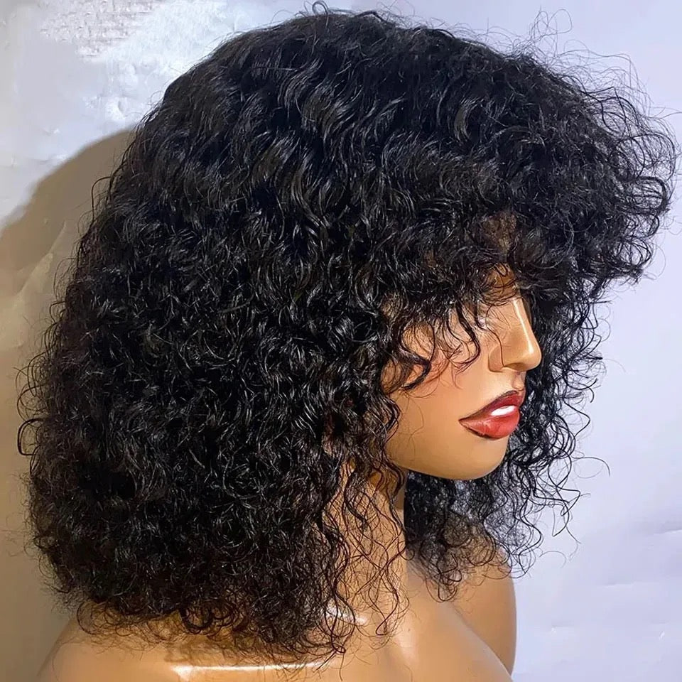 3x1 Fringe  Deep wave, Brazilian Hair Wig